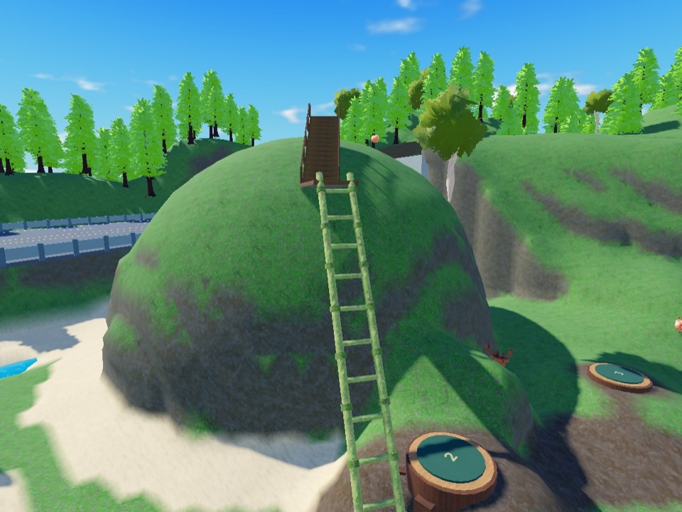 Stump trampolines and the bamboo ladder